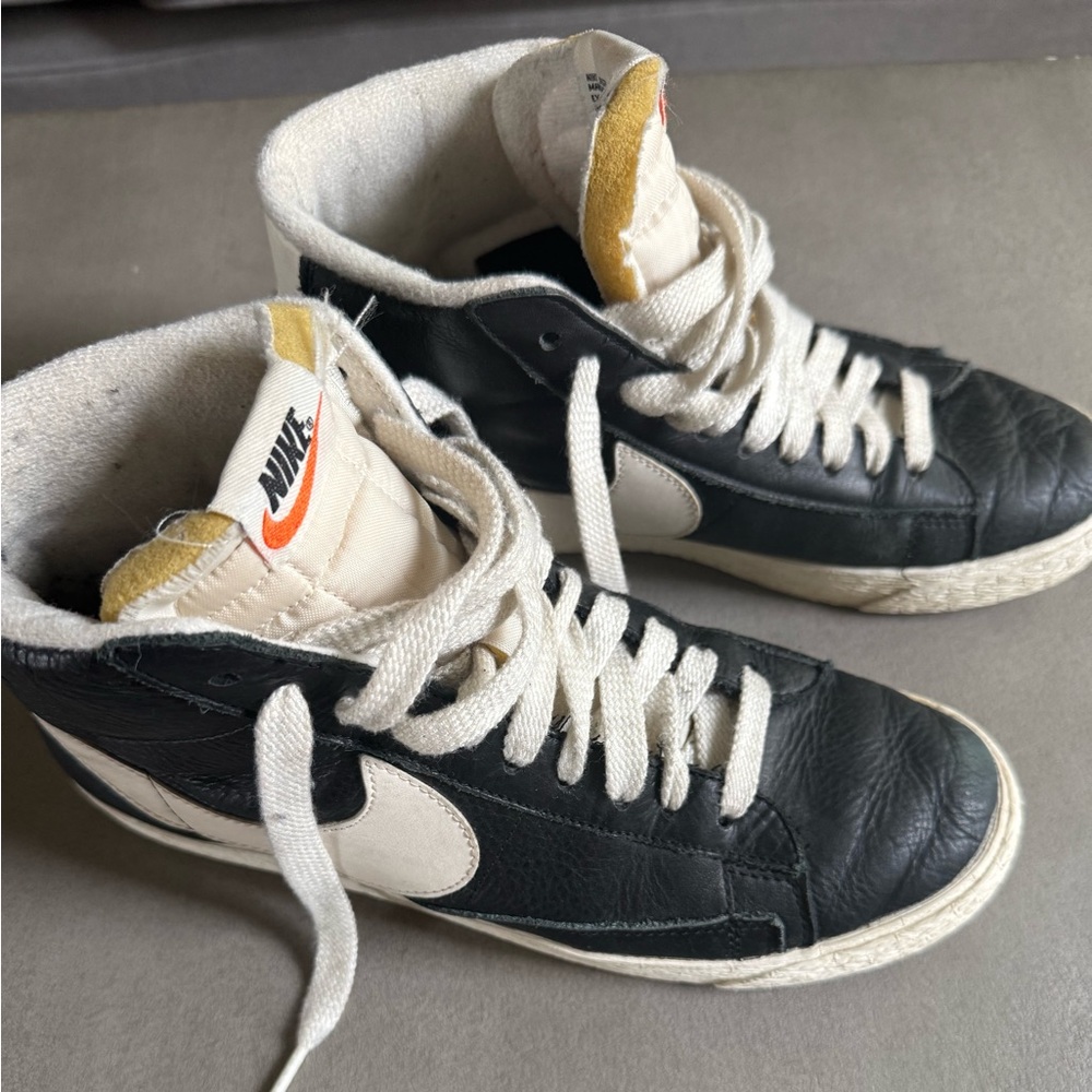 Nike Black and Cream High-Top Sneakers